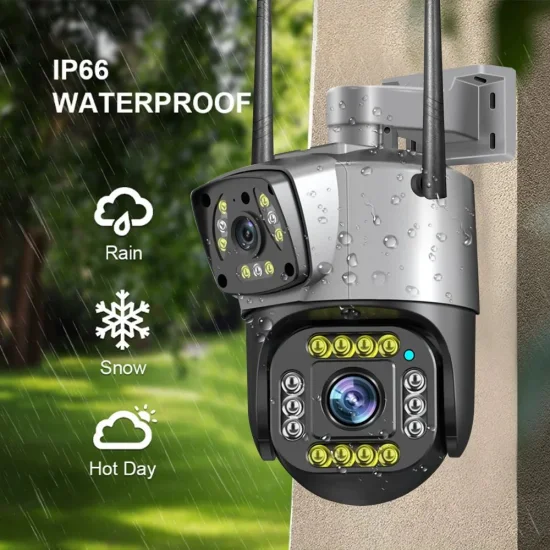 4G Outdoor Waterproof IP Double Lens Camera font view