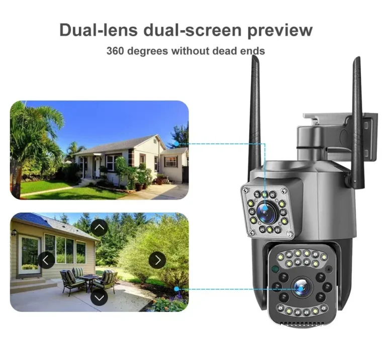 4G Outdoor Waterproof IP Double Lens Camera footage