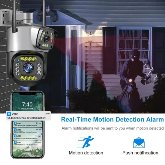 4G Outdoor Waterproof IP Double Lens Camera night vision