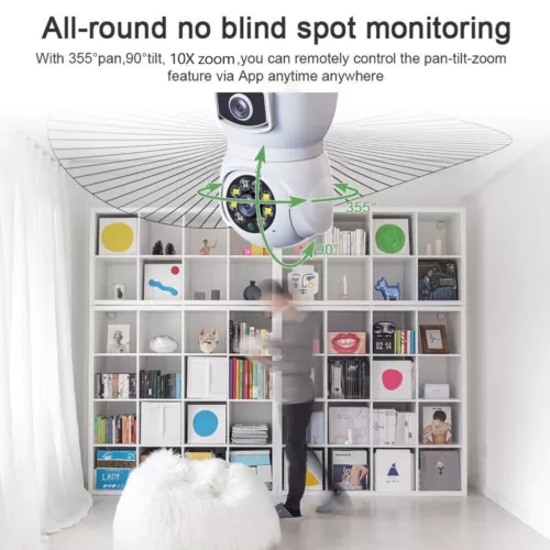E9 Dual Lens Bulb PTZ IP Camera 2MP+2MP