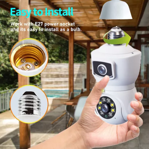 E9 Dual Lens Bulb PTZ IP Camera 2MP+2MP (2)