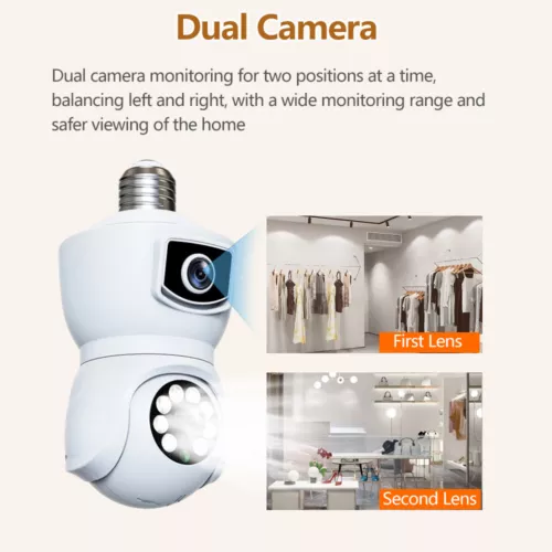 E9 Dual Lens Bulb PTZ IP Camera 2MP+2MP (5)